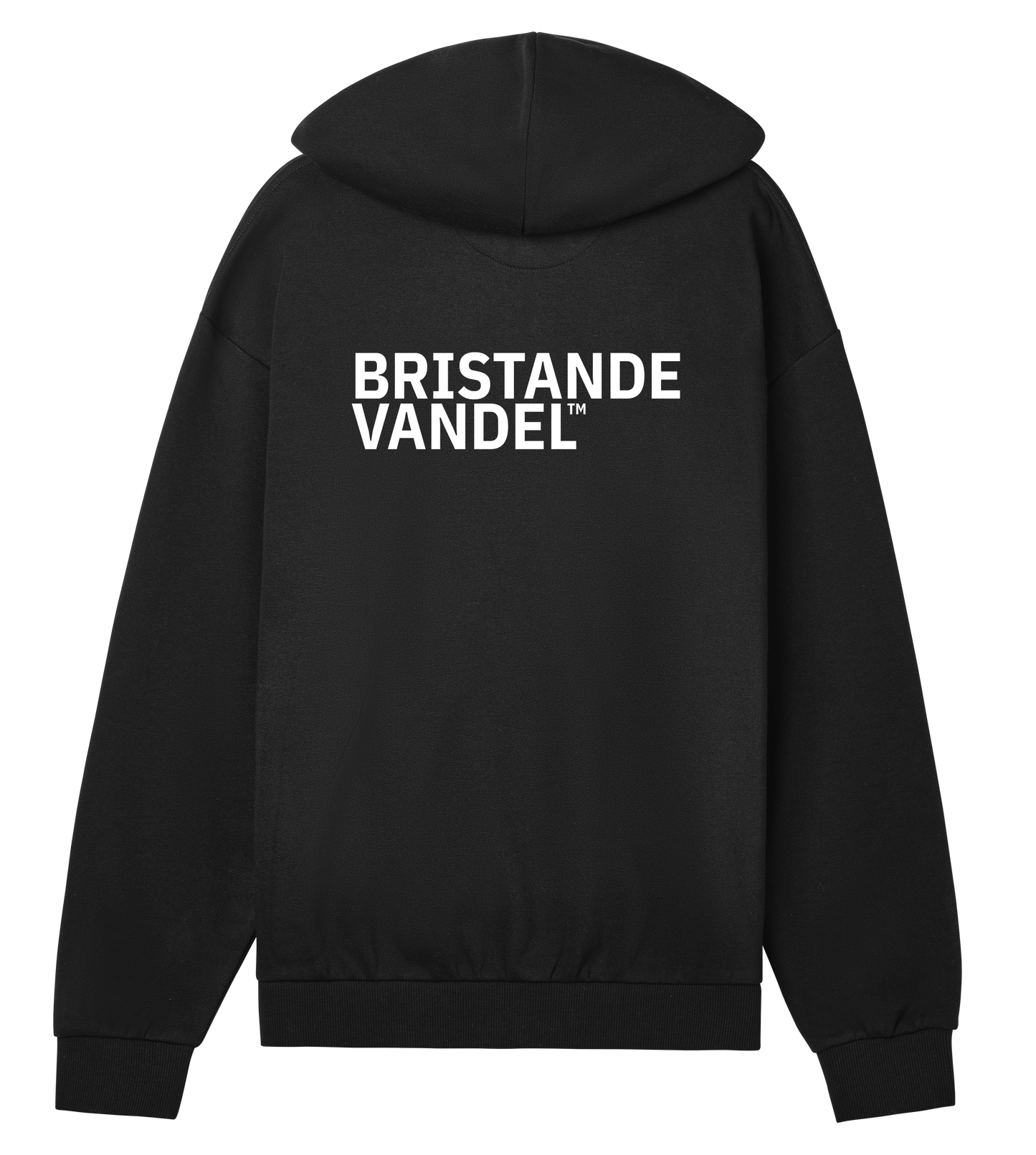 Zip hoodie med vit logga på ryggen