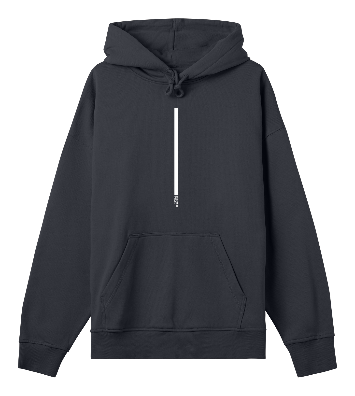 Boxy hoodie, den breda vita linjen