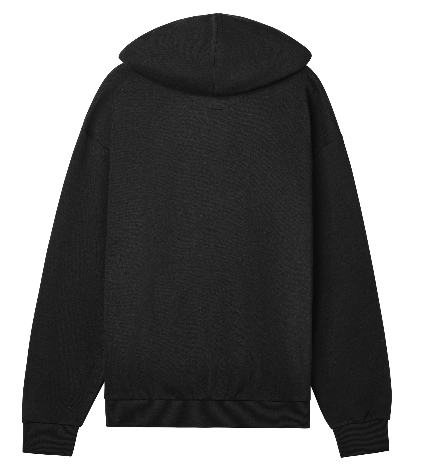 Zip hoodie med vit logga på högra bröstet
