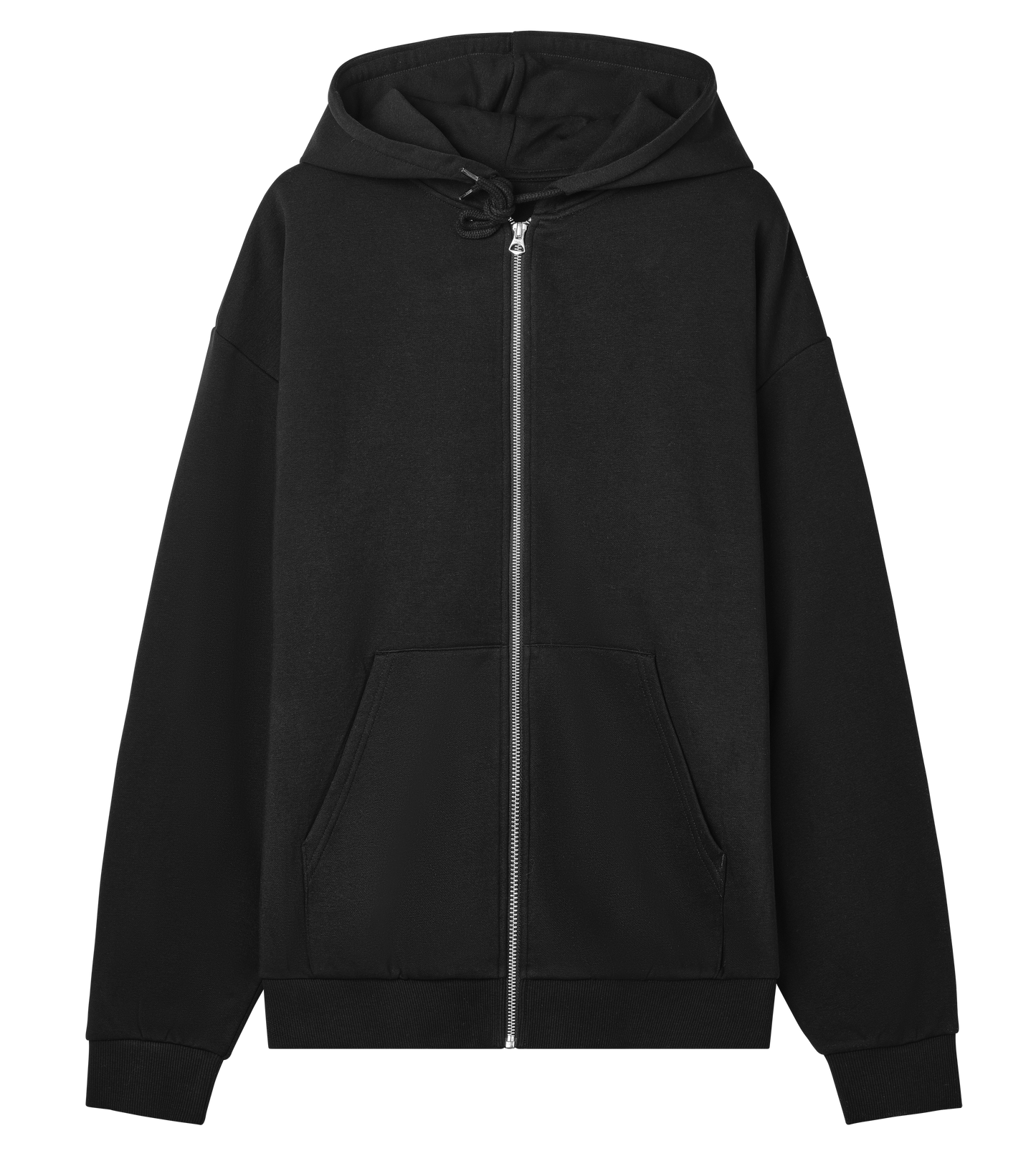 Zip hoodie med svart logga på ryggen