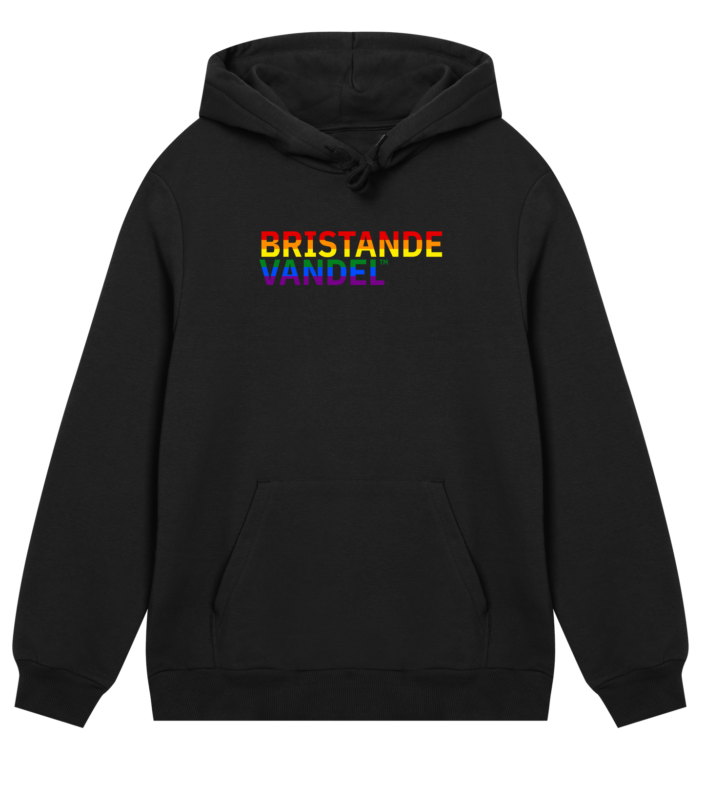 Hoodie med regnbågslogga fram