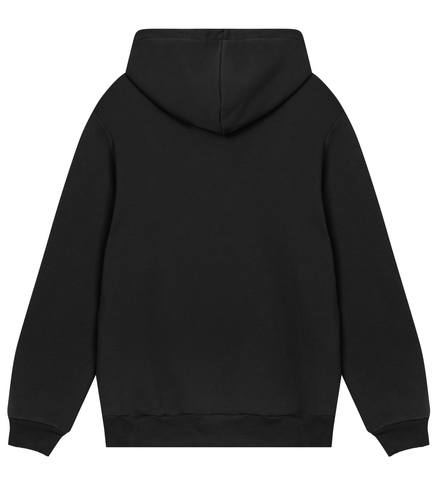Black-on-black hoodie med logga fram