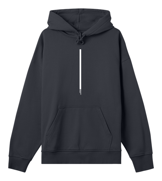 Boxy hoodie, den breda vita linjen